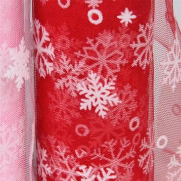 Lint Organza Tule met sneeuwvlokken Zwart 15 cm rol 10 yard, Ophalen of Verzenden, Nieuw