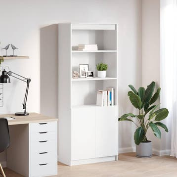 vidaXL buffetkast 70x35x180 cm bewerkt hout wit, Minder dan 50 cm, Verzenden, Nieuw, Minder dan 100 cm