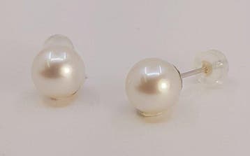 Zonder minimumprijs - Oorbellen - 14 karaat Witgoud, 8,5 mm, Sieraden, Tassen en Uiterlijk, Oorbellen, Nieuw