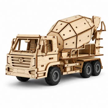 C.M. Betonmixer Vrachtwagen 165-delig Houten DIY Modelbouw, Verzenden, Nieuw