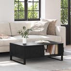 vidaXL Salontafel Zwart Eiken 90 x 60 x 35 cm Bewerkt hout, Verzenden, Nieuw, 50 tot 100 cm, Minder dan 50 cm