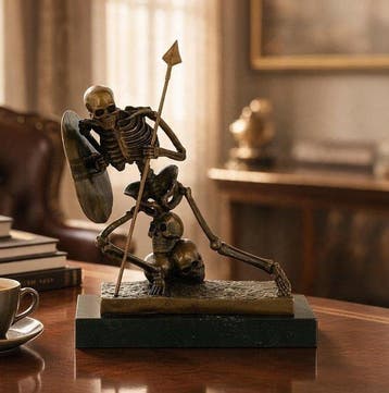 Milo (1910-1978) - sculptuur, Skeleton with Shield and Spear, Antiek en Kunst