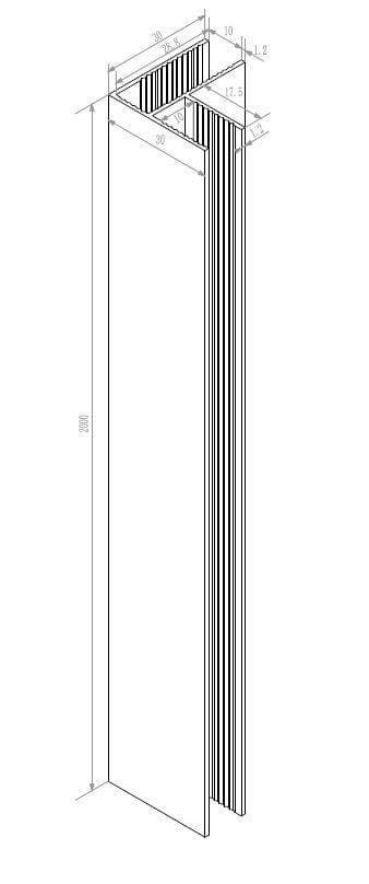 Wiesbaden hoekprofiel tbv glaswand 1cm 200cm chroom, Ophalen of Verzenden, Nieuw