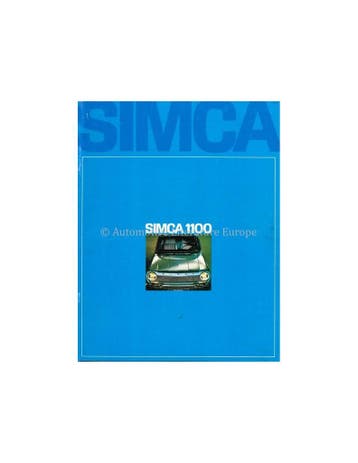 1968 SIMCA 1100 BROCHURE NEDERLANDS, Nieuw, Author