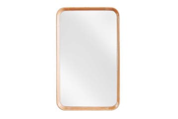 Moderne wandspiegel AMSTERDAM 80cm natuurlijk massief, Huis en Inrichting, Woonaccessoires | Spiegels, Ophalen of Verzenden, Nieuw