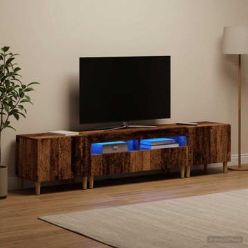 vidaXL 5-delige LED TV-kast Oud hout Bewerkt hout, Minder dan 50 cm, Verzenden, Nieuw, Minder dan 100 cm