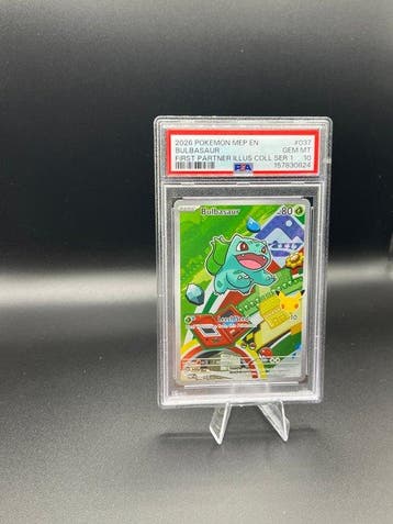 Pokémon - 1 Graded card - Bulbasaur 037 First Ill Coll, Hobby en Vrije tijd, Nieuw