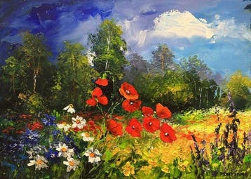 Pentti Vainio (XX-XXI) - Poppy Canticle, Antiek en Kunst, Kunst | Schilderijen | Klassiek