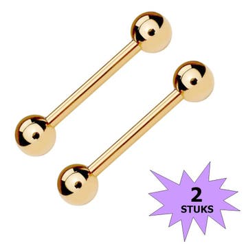 Fako Bijoux - Tongpiercing - Classic - 30mm - Goudkleurig -, Verzenden, Nieuw