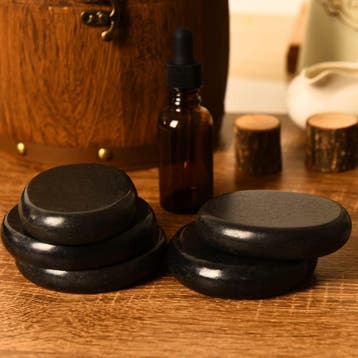 Set van 6 Hot Stone Massagestenen van Basalt voor Massage, Verzenden, Nieuw