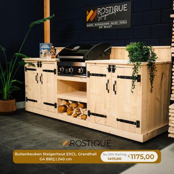 Buitenkeukens Steigerhout + Douglashout! Nu met 20% korting!, Tuin en Terras, Nieuw, Ophalen of Verzenden, Rostique, Gas