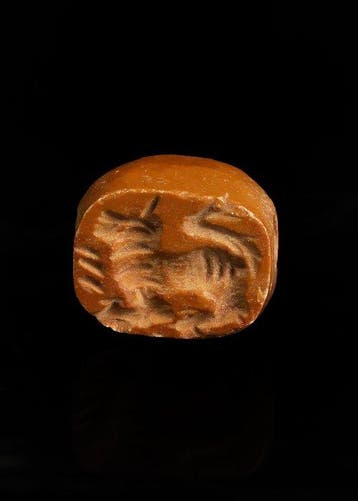 West-Aziatisch Hardstone Stempelzegel met een viervoeter