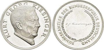 Ar-medaille 1904 1988 Moderne medaille Kiesinger, Kurt Ge..., Verzenden