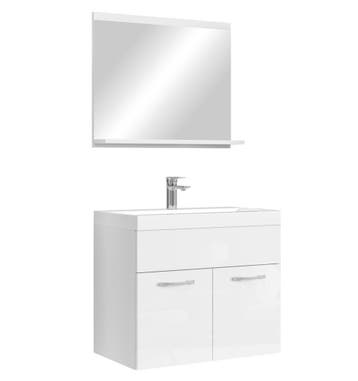 Badkamermeubel Montreal Set 02 60 x 35 cm Wit Badmeubel, Verzenden, Nieuw, Wastafelkast