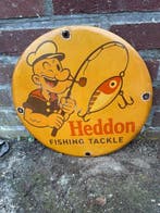 Heddon Fishing Tackle emaille reclamebord – Popeye visser, Antiek en Kunst
