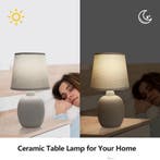 Tafellamp - Bureaulamp - Tafellamp slaapkamer - Wit - Aigost, Huis en Inrichting, Lampen | Tafellampen, Verzenden, Zo goed als nieuw