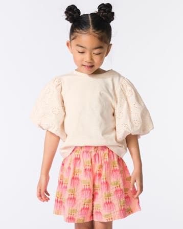HEMA Kinder T-shirt geborduurd ecru, Verzenden, Nieuw