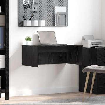 vidaXL Wandbureau Zwart Eiken 80 x 45 x 30 cm Bewerkt hout, Verzenden, Nieuw