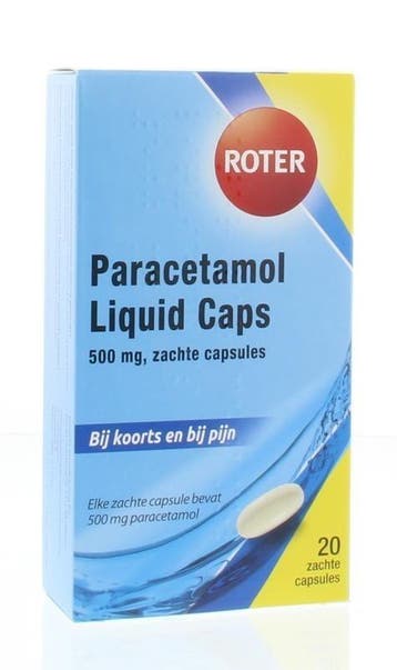 Paracetamol 500 mg Roter - 20 zachte capsules, Verzenden, Nieuw