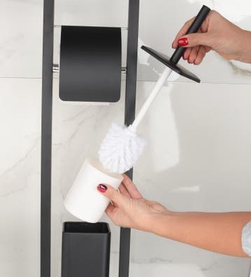 Toiletrolhouder Borstel Staal Modern | Premium | OP=OP, Huis en Inrichting, Ophalen of Verzenden, Nieuw, Zwart, Overige typen