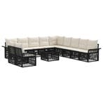 vidaXL Tuinbankenset 12 pcs Zwart poly rattan, Tuin en Terras, Tuinsets en Loungesets, Verzenden, Nieuw, 2 zitplaatsen
