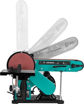 2dekans | VONROC Band- en schijfschuurmachine 350W – Incl., Ophalen of Verzenden, Zo goed als nieuw