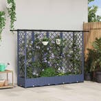 vidaXL Verhoogd Bed met Trellis en Dak Grijs 202,5 x 40 x, Verzenden, Nieuw, Minder dan 60 cm, 60 cm of meer