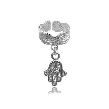 Zilveren oor cuff hamsa, Verzenden, Nieuw, Zilver