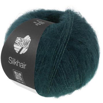 Lana Grossa Silkhair - 231 Zwartgroen - Superkid Mohair &, Ophalen of Verzenden, Nieuw