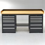 Datona Werkbank PRO - bamboe werkblad - 12 lades - 200 cm -, Doe-het-zelf en Verbouw, Werkbanken, Ophalen of Verzenden, Nieuw