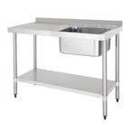Vogue RVS spoeltafel enkele spoelbak afdruiprek links, Verzenden, Nieuw in verpakking