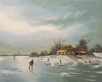 Hollandse School (XX) - Hollands Wintergezicht