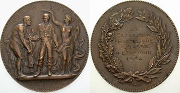 Brons medaille 1932 Kunstmedaille, Postzegels en Munten, Penningen en Medailles, Verzenden