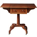 Engelse Victoriaanse pembroke table of sidetable in mahonie, Antiek en Kunst, Ophalen of Verzenden