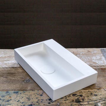 Fontein Crosstone Solid Surface Rechthoek 38x24x7 cm Mat Wit, Doe-het-zelf en Verbouw, Sanitair, Ophalen of Verzenden, Nieuw, Overige typen