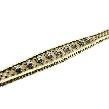 Gouden armband met diamant; 0,27 ct. | 19 cm, Gebruikt, Ophalen of Verzenden, Met edelsteen, Goud