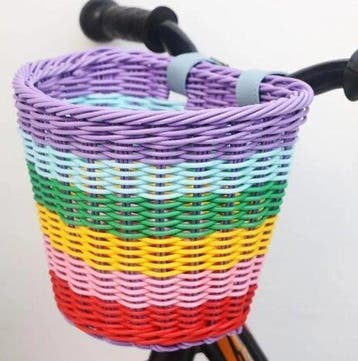 Fietsmand voor de kinderfiets met vrolijke kleuren, Nieuw