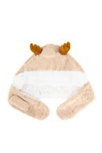 Muts Rendier Fleece Beige Bont Hoorns Oren Touwtjes Lichtbru, Ophalen of Verzenden, Nieuw