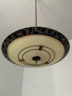 Plafondlamp - Opaline glas - Vering vintage jaren ’50
