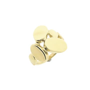 Abstract gouden ring, Sieraden, Tassen en Uiterlijk, Ringen, 18 tot 19, Gebruikt, Overige kleuren, Ophalen of Verzenden