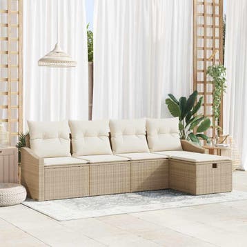 vidaXL Bankstel 6 st poly rattan, Verzenden, Nieuw, Rotan, 6 zitplaatsen