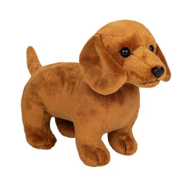 Teckel knuffel - pluche - lichtbruin - 21 cm - Hermann, Verzenden, Nieuw