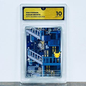 Pokémon Graded card - Alolan Meowth 139 - 30th Anniversary –, Nieuw