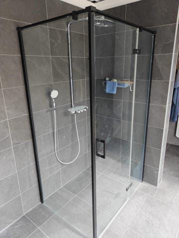 Douchecabine 120x90cm mat zwart profiel helder glas - 0031, Ophalen, Nieuw, Glas, Douche