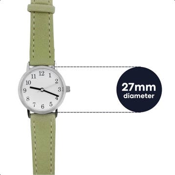 Tyme Santorini Dames Horloge - 27mm Wit/Groen- Horloges voor, Ophalen of Verzenden, Nieuw
