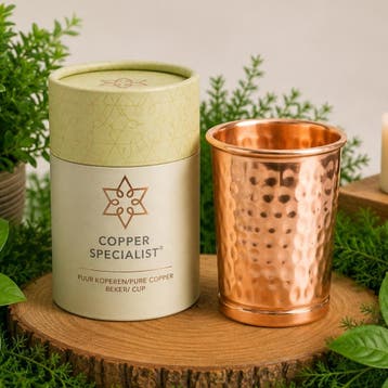 Puur koperen beker gehamerd gepolijst – 300 ml/105 g (zware, Ophalen of Verzenden, Nieuw