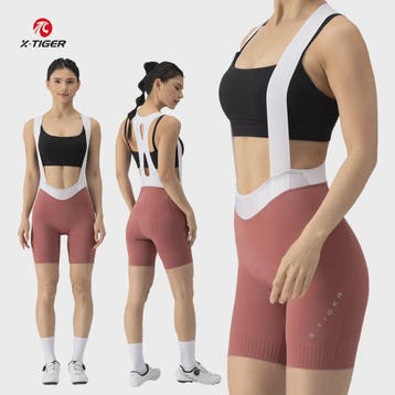 X-TIGER Dames Fietsbroek met Bretels - Ademend, Comfortabele, Verzenden, Nieuw