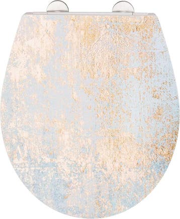 WENKO WC-Bril Softclose | Blauw/Goud | Retourdeal 33%, Ophalen of Verzenden, Zo goed als nieuw, Rvs, Toilet