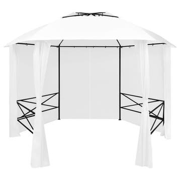 vidaXL Tuinpaviljoen met gordijnen 180 g/m² 360x312x265 cm, Verzenden, Nieuw
