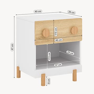 Kindernachtkastje Vaarentaa met lade en open vak 47x40x35 cm, Huis en Inrichting, Verzenden, Nieuw